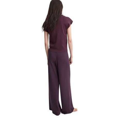 Pantalon chino en coton bordeaux uni pourvu d'une coupe bootcut - Image 3