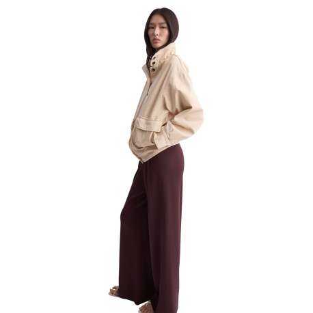 Pantalon chino en coton bordeaux uni pourvu d'une coupe bootcut - Image 4