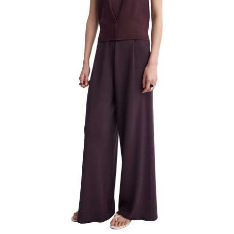 Pantalon chino en coton bordeaux uni pourvu d'une coupe bootcut - Image 5