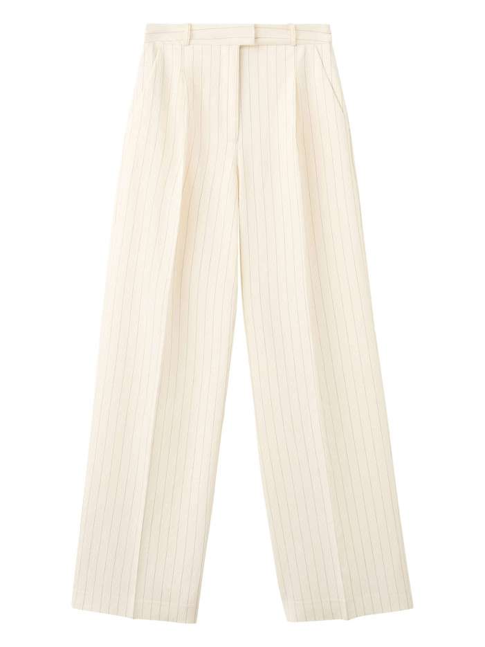 Pantalon chino beige à...