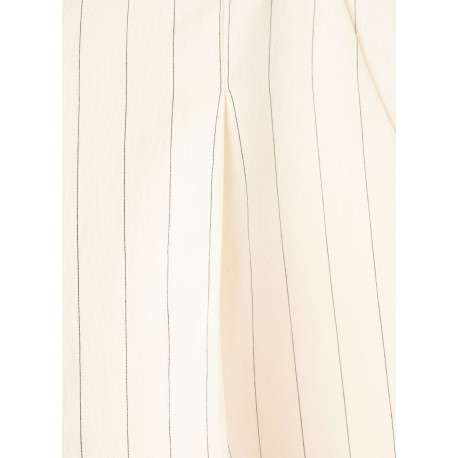Pantalon chino beige à rayures pourvu d'une coupe bootcut et d'une taille haute - Image 7