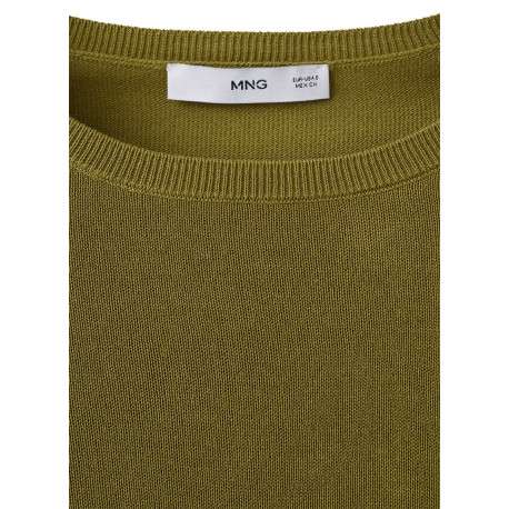 Pull vert uni pourvu d'une coupe droite et de manches longues - Image 7