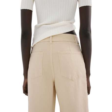 Pantalon chino en coton beige uni pourvu d'une coupe droite - Image 6