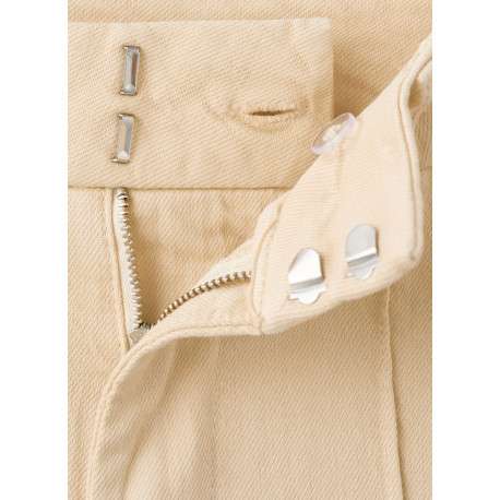 Pantalon chino en coton beige uni pourvu d'une coupe droite - Image 7