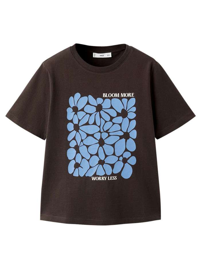 T-shirt en coton chocolat...