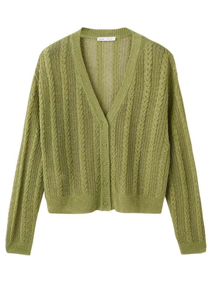 Cardigan olive uni pourvu...