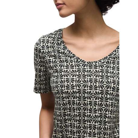 T-shirt beige à motifs pourvu d'un col rond et de manches courtes - Image 7
