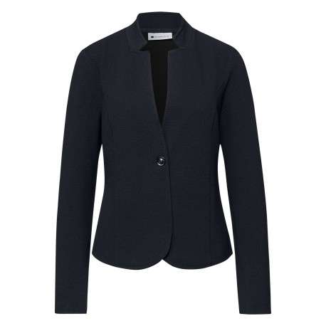 Gilet marine uni pourvu d'un col montant et de manches longues