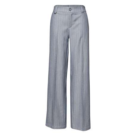 Pantalon chino gris clair à rayures pourvu d'une coupe slim