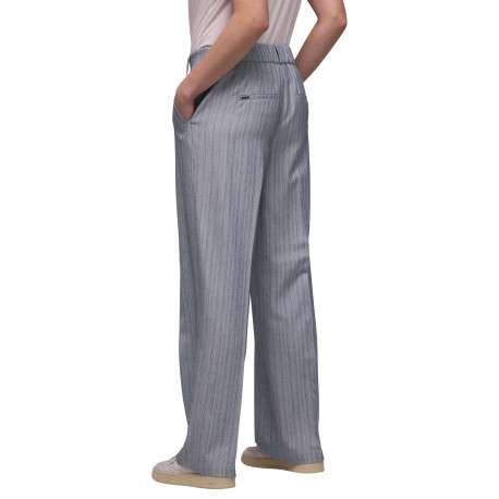 Pantalon chino gris clair à rayures pourvu d'une coupe slim - Image 4