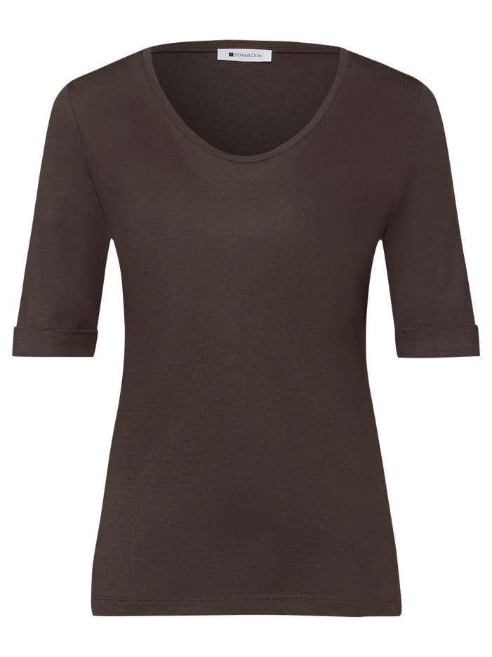 T-shirt marron uni pourvu...