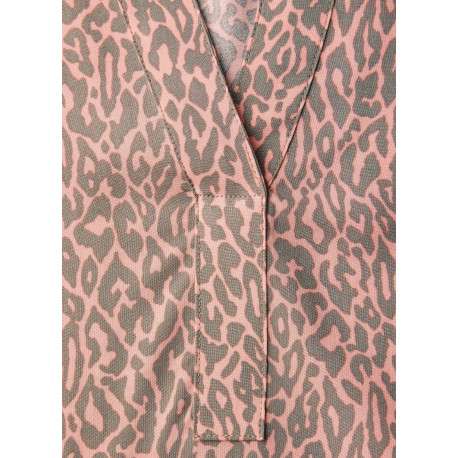 Blouse peche animalier pourvue d'une coupe droite et de manches longues - Image 2