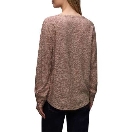 Blouse peche animalier pourvue d'une coupe droite et de manches longues - Image 4