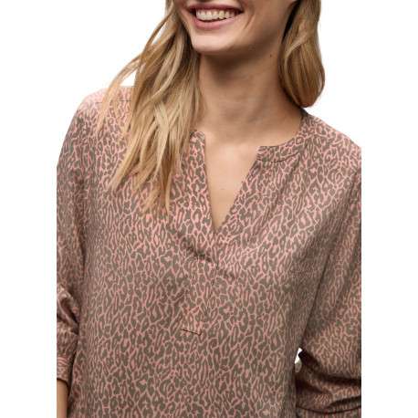 Blouse peche animalier pourvue d'une coupe droite et de manches longues - Image 6