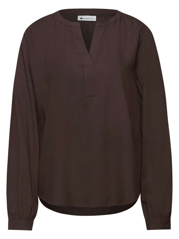 Blouse marron unie pourvue...
