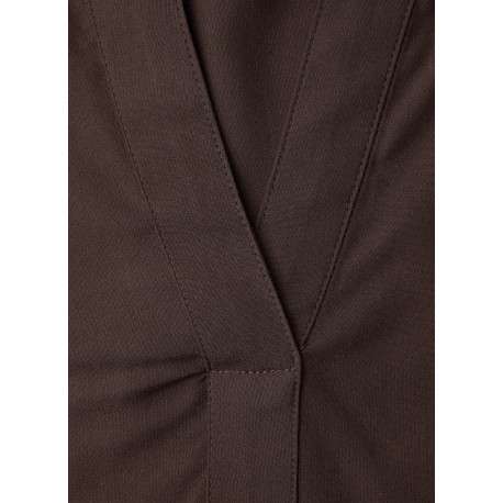 Blouse marron unie pourvue d'une coupe et de manches longues - Image 2