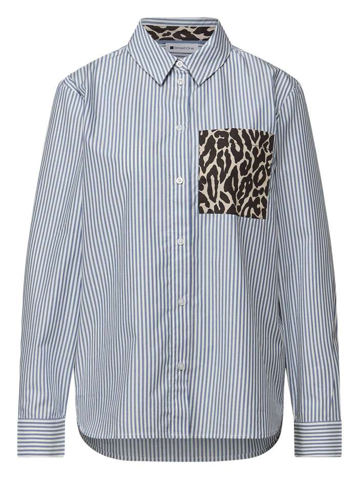 Blouse en coton bleue à...