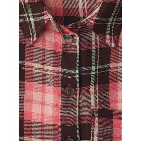 Blouse corail tartan pourvue d'une coupe droite et d'un col français - Image 2