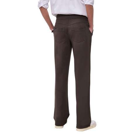 Pantalon chino marron uni pourvu d'une coupe bootcut et de multiples poches - Image 4