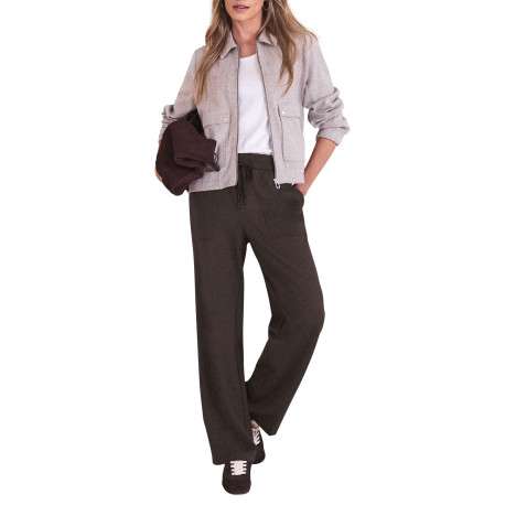 Pantalon chino marron uni pourvu d'une coupe bootcut et de multiples poches - Image 6