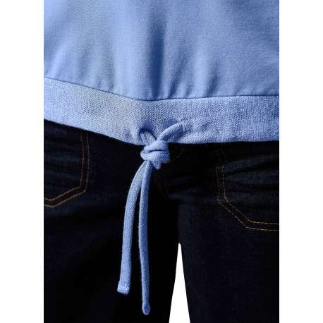 T-shirt bleu uni pourvu d'une coupe droite et de manches courtes - Image 7