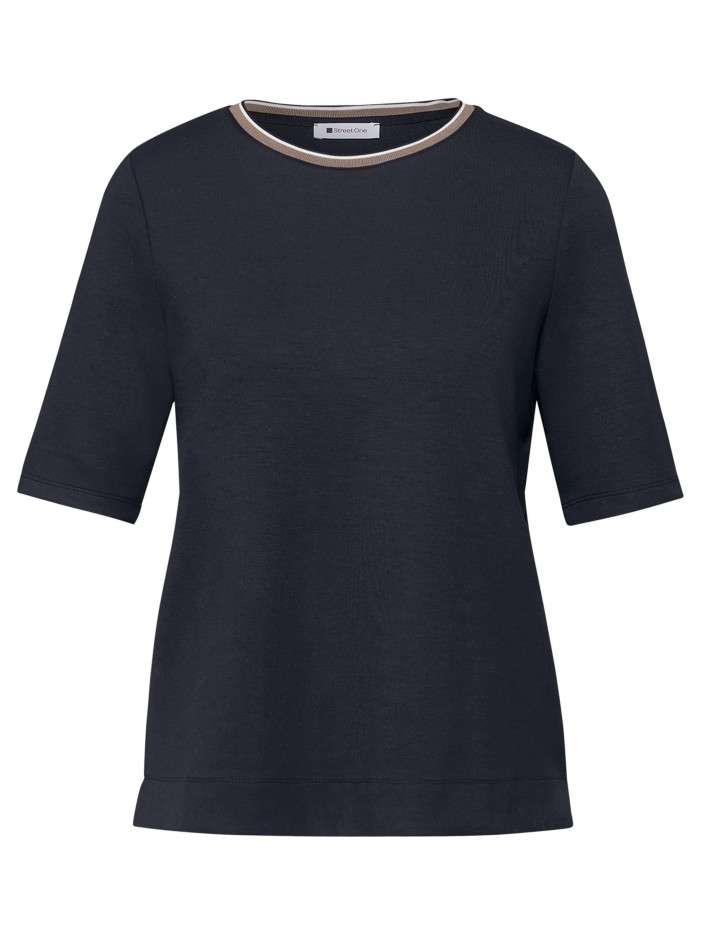 T-shirt marine uni pourvu...