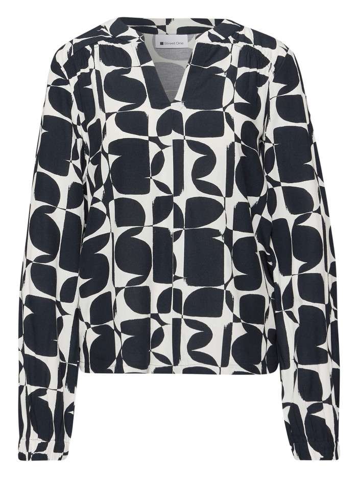 Blouse marine à motifs...