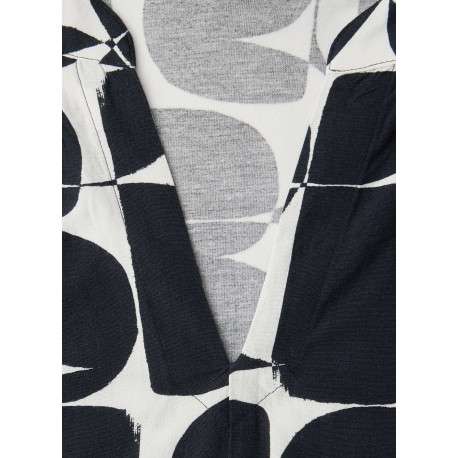 Blouse marine à motifs pourvue d'une coupe droite et de manches longues - Image 2