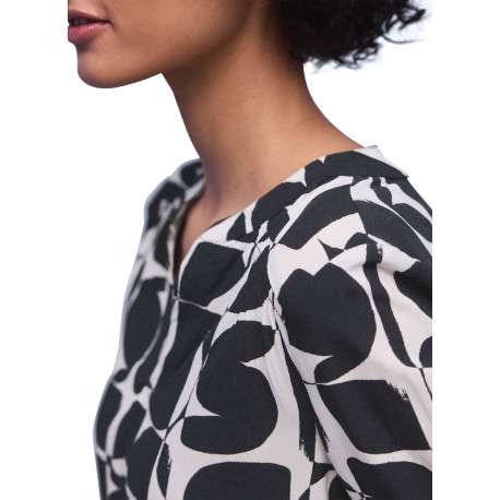 Blouse marine à motifs pourvue d'une coupe droite et de manches longues - Image 6