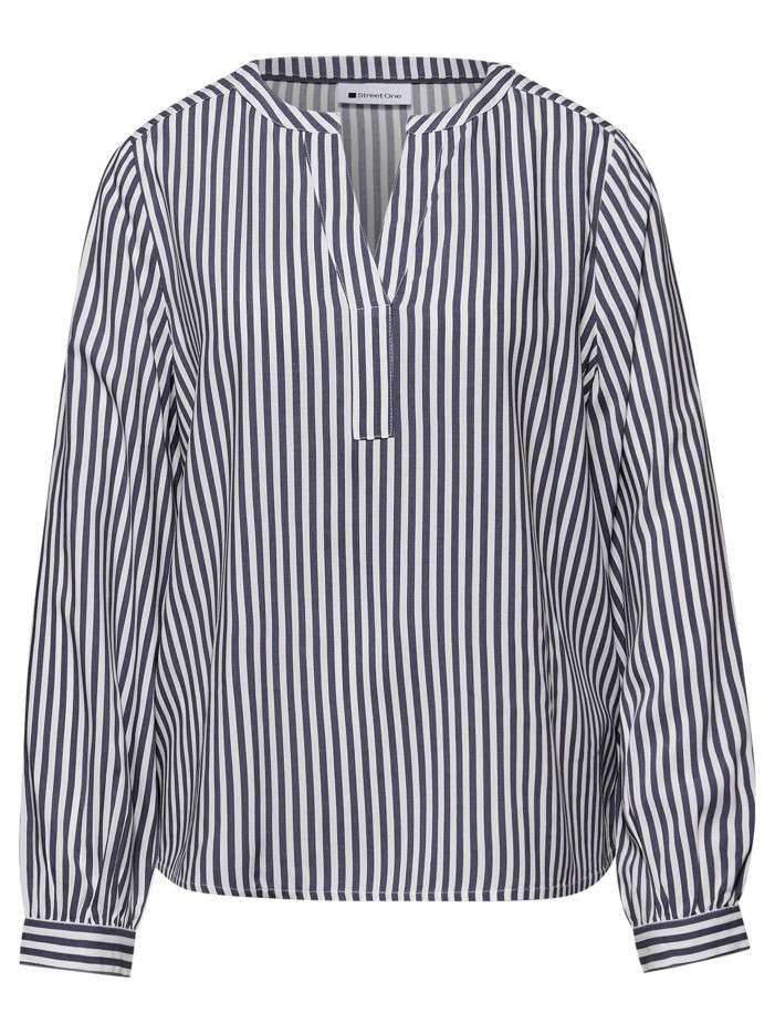Blouse bleue à rayures...