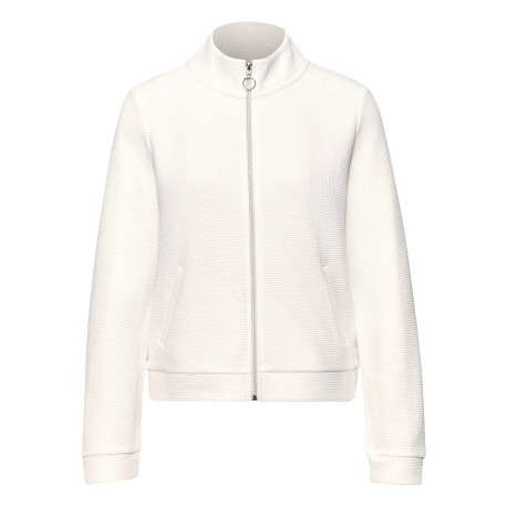Gilet en coton blanc uni pourvu d'un col montant et d'une coupe droite