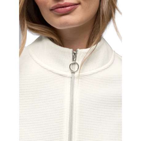 Gilet en coton blanc uni pourvu d'un col montant et d'une coupe droite - Image 6