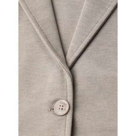 Blazer taupe uni pourvu d'une coupe ajustée et de manches longues - Image 2