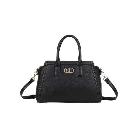 Sac porté épaule noir uni pourvu d'une bandoulière plate réglable