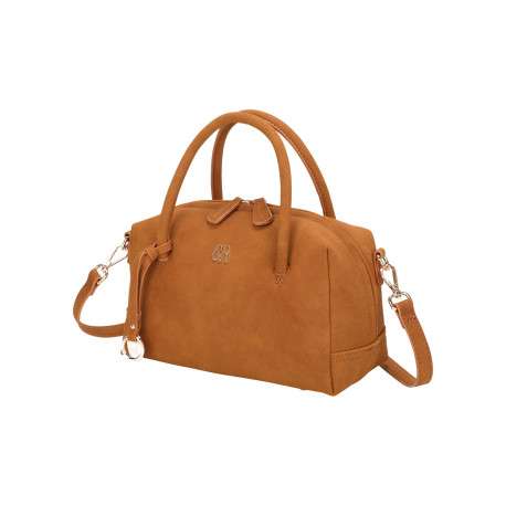 Sac bowling porté main camel uni pourvu d'une bandoulière amovible - Image 2