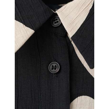 Robe longue noire imprimée sans manche pourvue d'une coupe évasée - Image 6