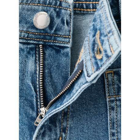 Jean en coton indigo uni pourvu de passants pour la ceinture - Image 7
