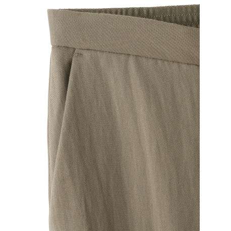 Pantalon chino kaki uni pourvu d'une coupe large et d'une taille haute - Image 8