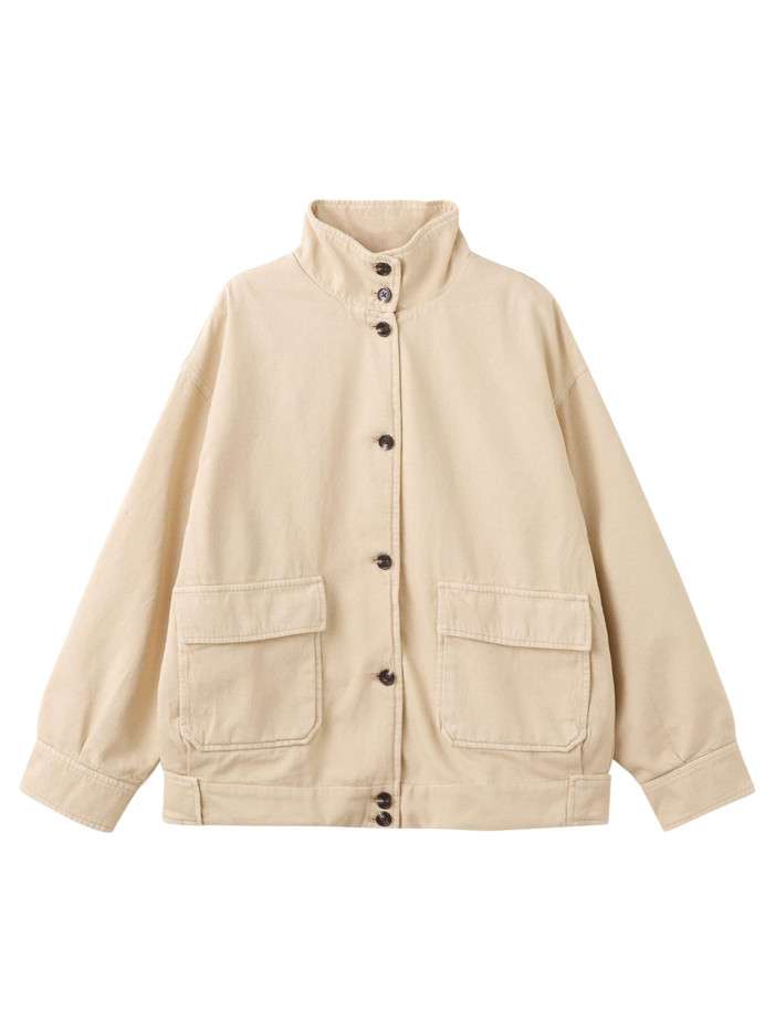 Blouson en lin écru uni...