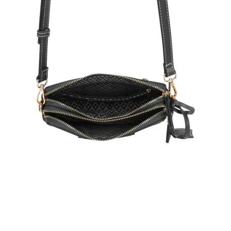 Sac bandoulière noir uni avec un gros logo de la marque à l’avant - Image 4