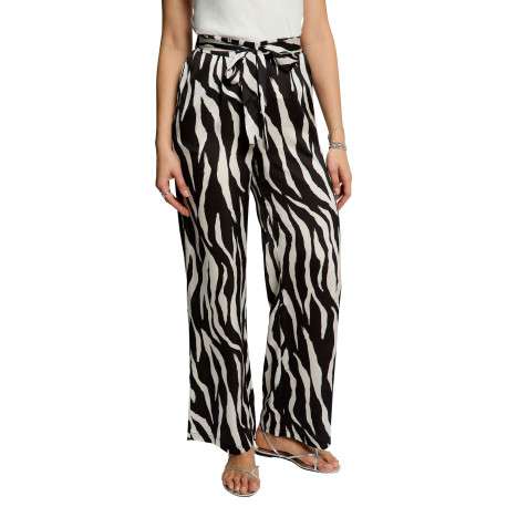 Pantalon noir orné d'un motif animalier et pourvu d'une taille élastiquée - Image 5