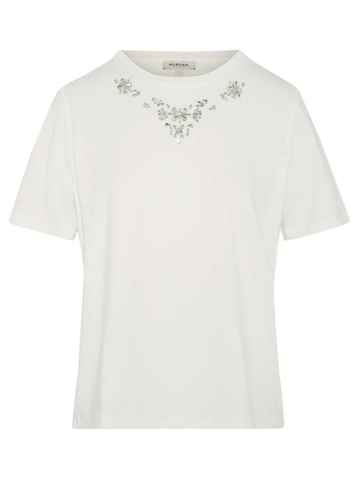 T-shirt en coton blanc à...