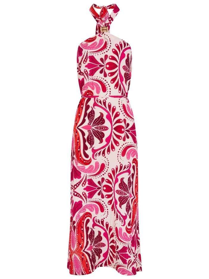 Robe longue rose sans...