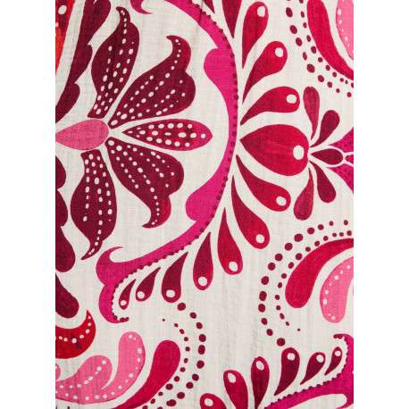 Robe longue rose sans manche à coupe droite pourvue de liens à nouer - Image 2