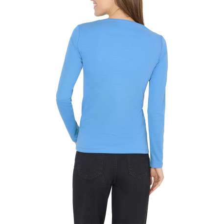 T-shirt en coton biologique bleu uni pourvu d'une coupe ajustée - Image 3