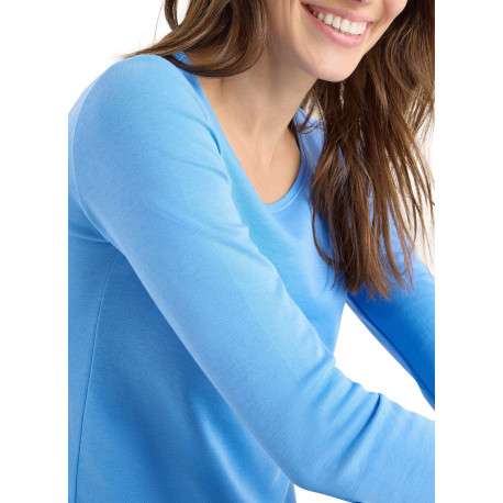 T-shirt en coton biologique bleu uni pourvu d'une coupe ajustée - Image 6