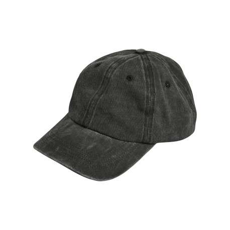Casquette en coton anthracite unie avec une fermeture strapback
