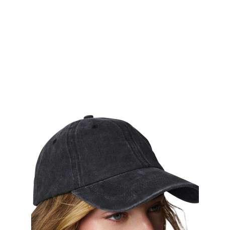 Casquette en coton anthracite unie avec une fermeture strapback - Image 3