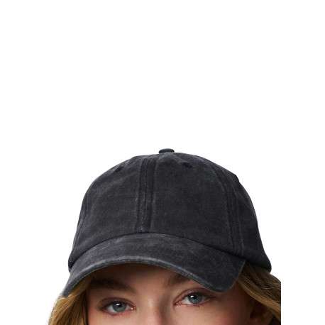 Casquette en coton anthracite unie avec une fermeture strapback - Image 4