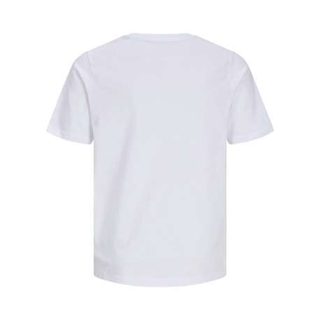 T-shirt en coton biologique blanc imprimé avec une coupe droite et un col rond - Image 2